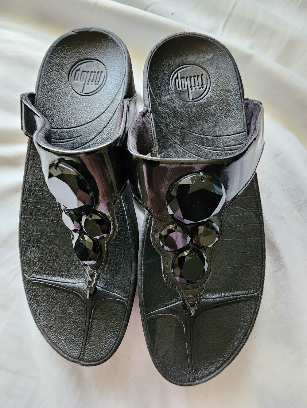 Fitflop Lunetta Black Sandals. Size 7